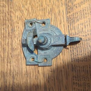 Antique Victorian bronze decorative window lock